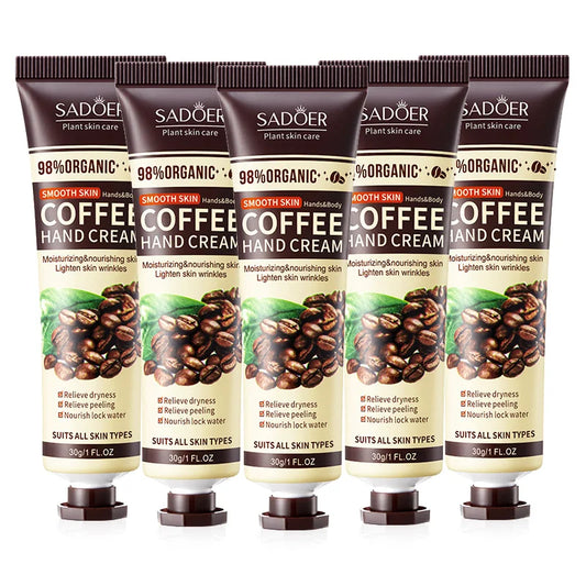 1/2/3/5pcs SADOER Coffee Hand Cream Sets Moisturizing Nourishing Brightening Hydrating Hands Skin Care Products