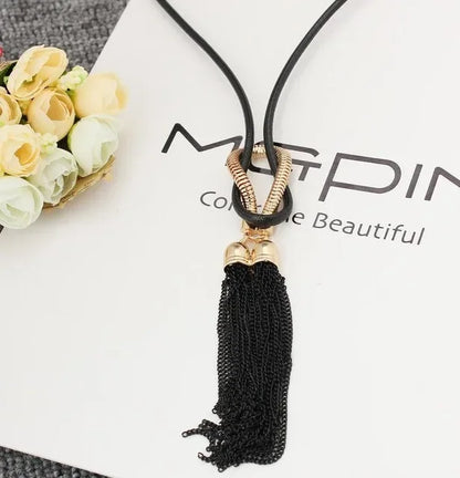 2024 New Arrival Female Pendant Necklace Tassel Long Winter Sweater Chain   Wholesale Sales